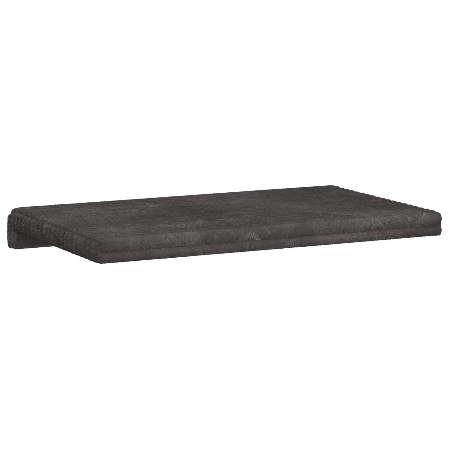 Bench Cushion Plush Corduroy Dark Grey Depth 35 cm