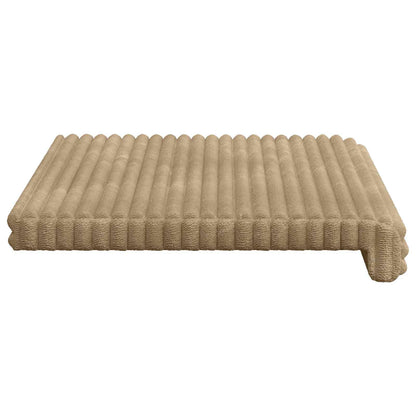 Bench Cushion Plush Corduroy Taupe Depth 35 cm