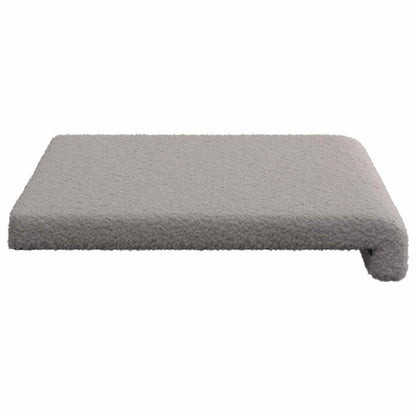 Bench Cushion Sherpa Fabric Light Grey Depth 35 cm