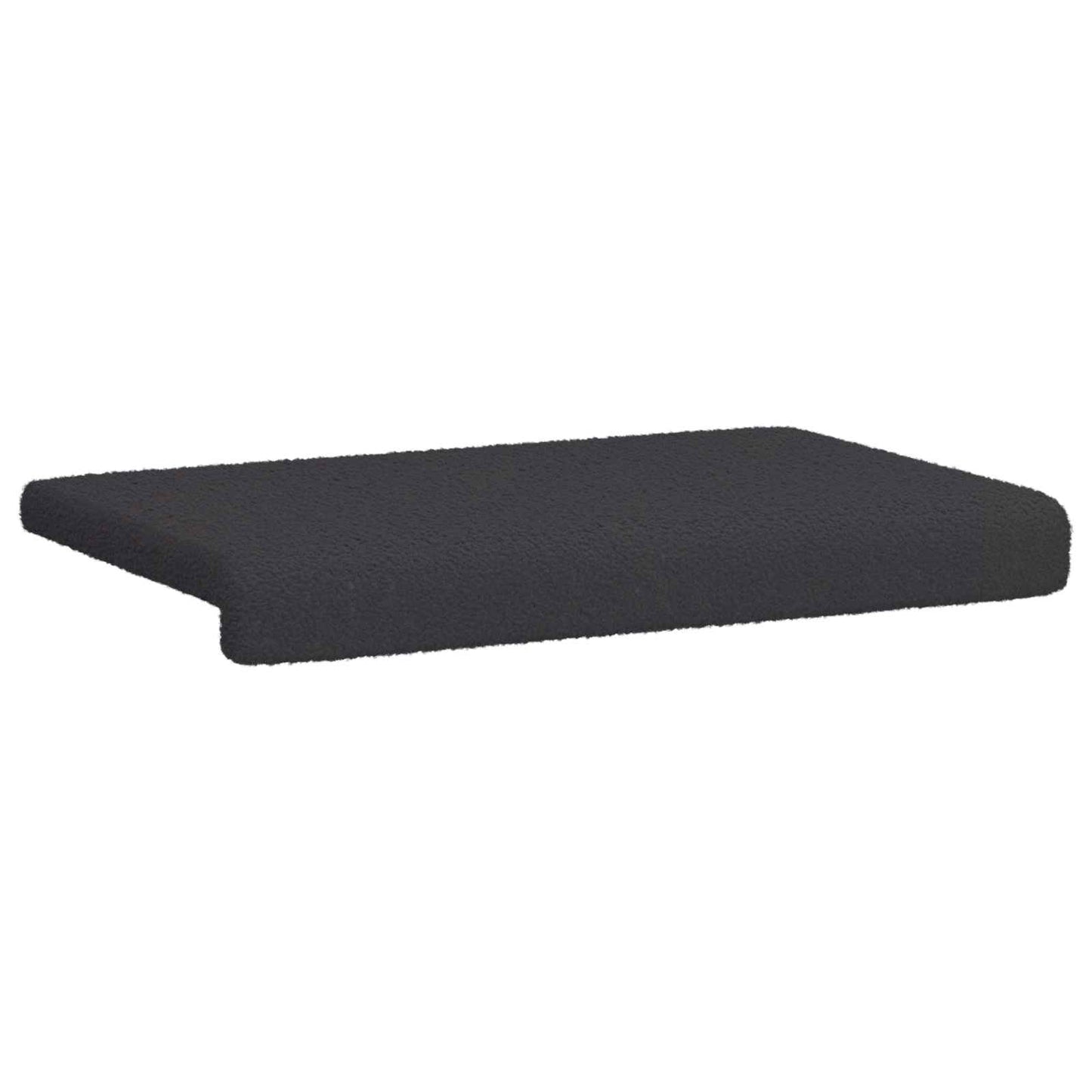 Bench Cushion Sherpa Fabric Dark Grey Depth 35 cm