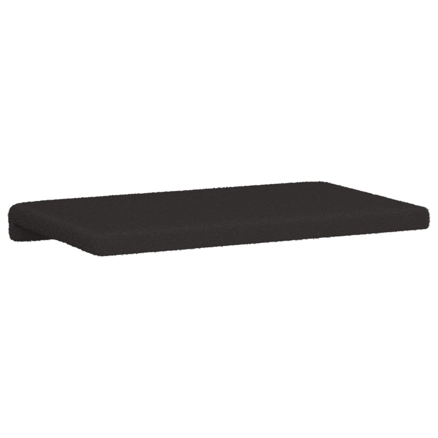 Bench Cushion Sherpa Fabric Black Depth 35 cm