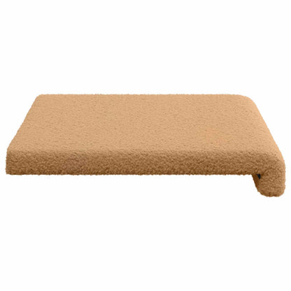Bench Cushion Sherpa Fabric Beige Depth 35 cm