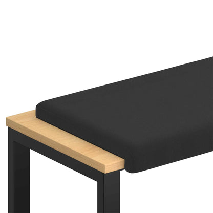 Bench Cushion Textured Velvet Black Depth 35 cm