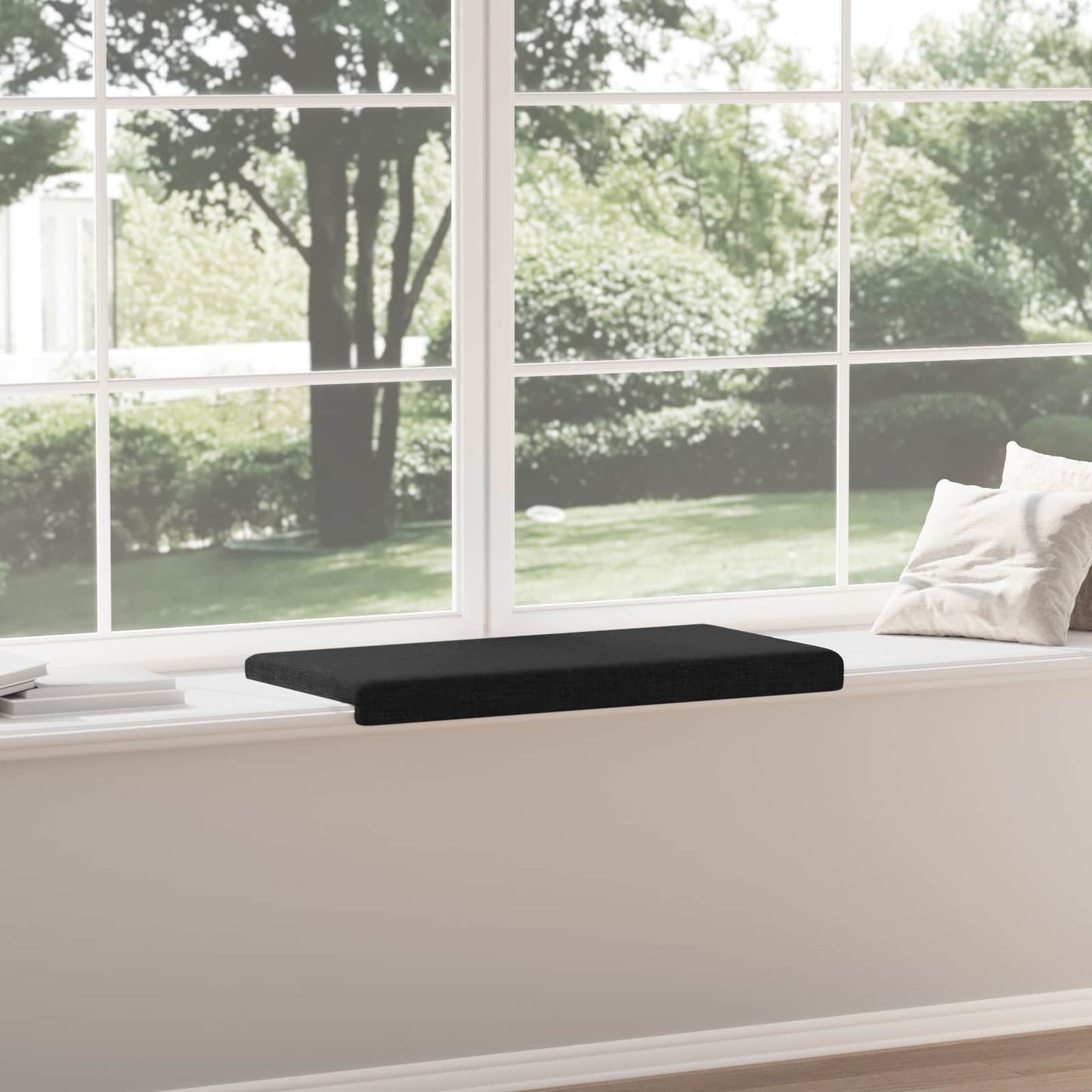 Bench Cushion Fabric Black Depth 35 cm