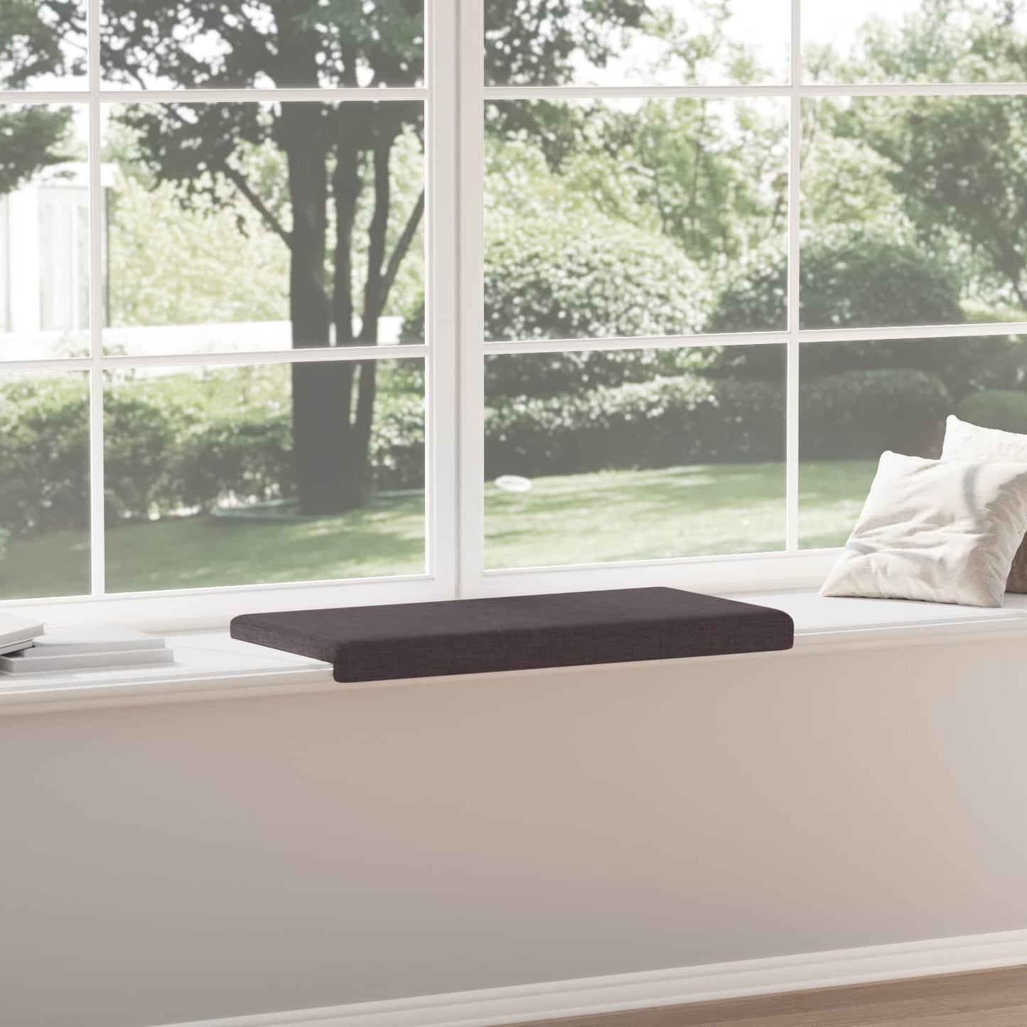 Bench Cushion Fabric Dark Brown Depth 35 cm