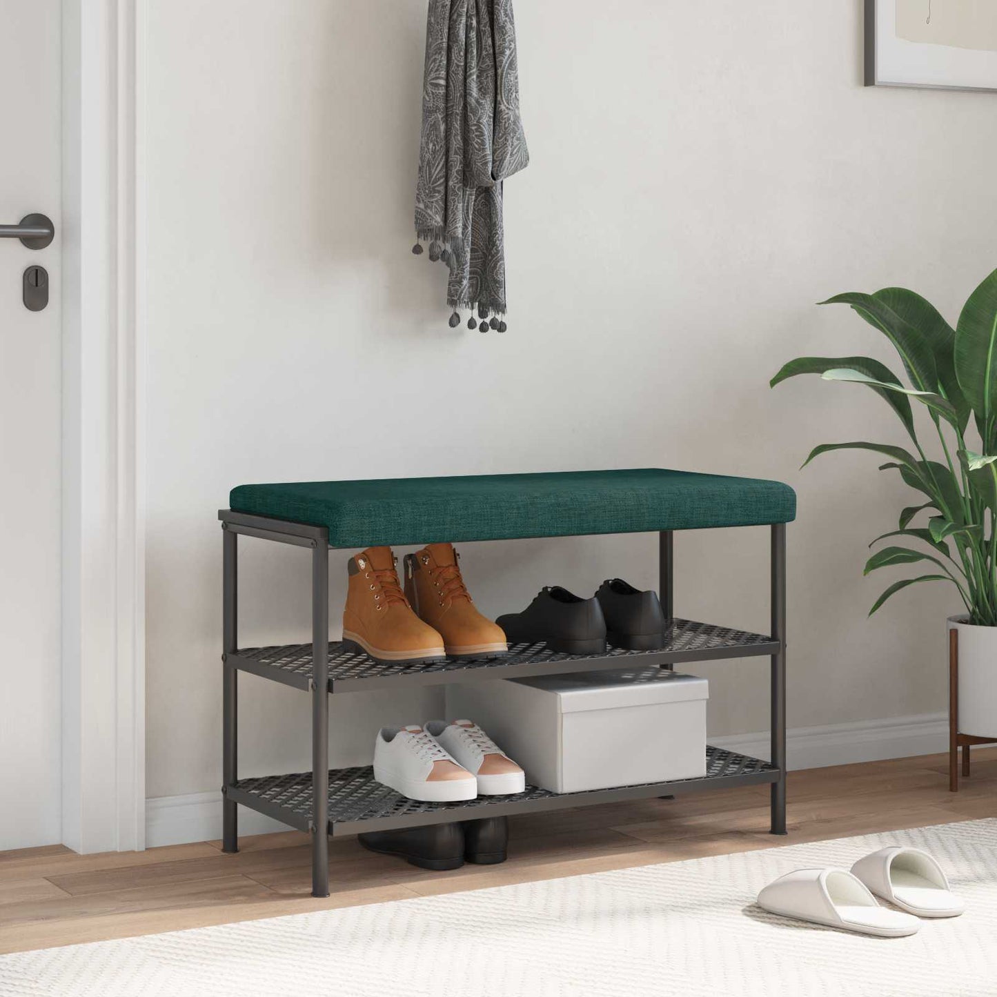 Bench Cushion Fabric Dark Green Depth 35 cm