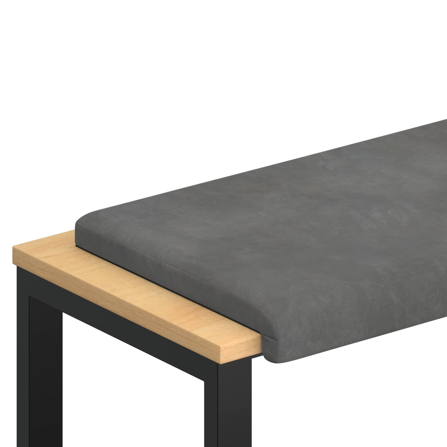 Bench Cushion Velvet Dark Grey Depth 35 cm
