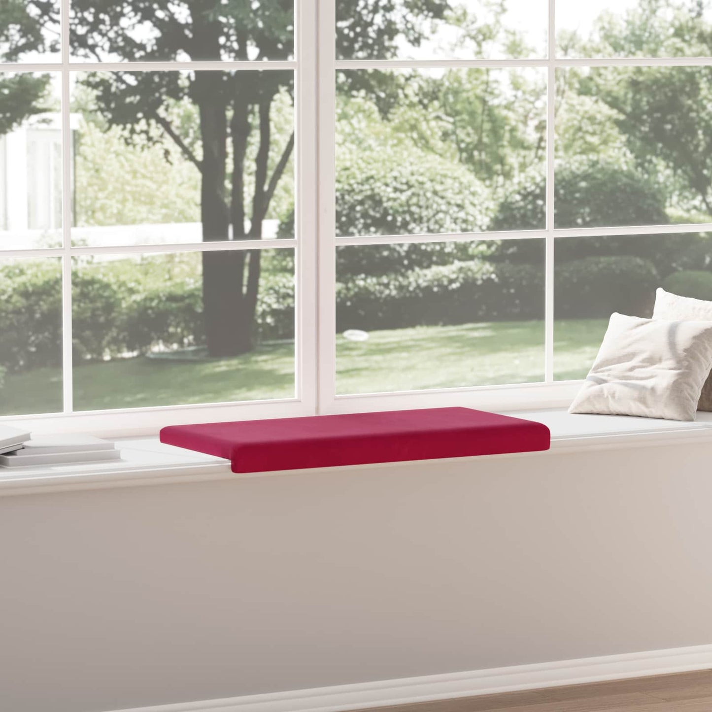 Bench Cushion Velvet Wine Red Depth 35 cm