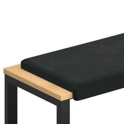 Bench Cushion Velvet Black Depth 35 cm