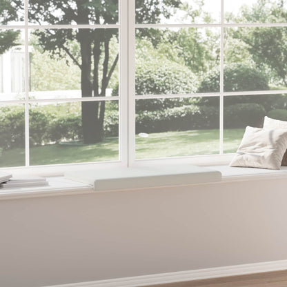 Bench Cushion Faux Leather White Depth 35 cm