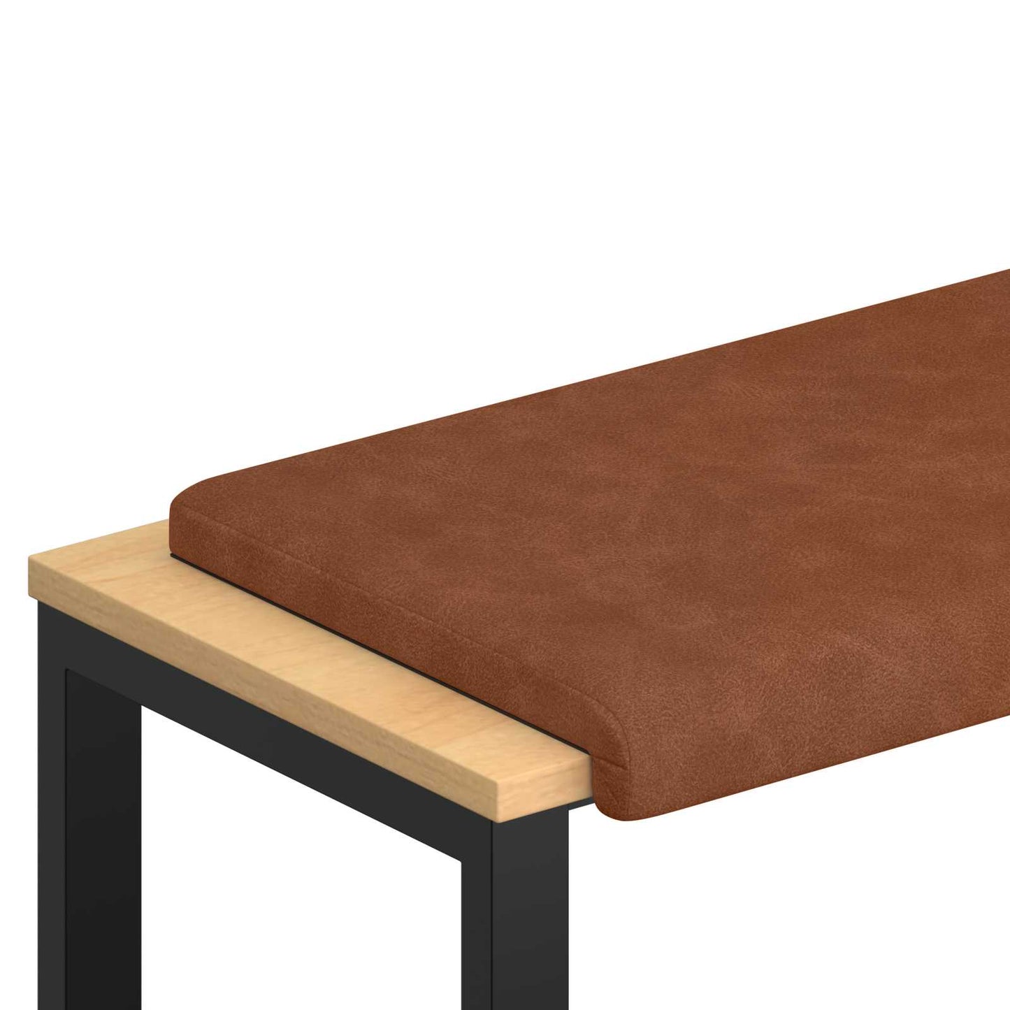 Bench Cushion Faux Leather Brown Depth 35 cm