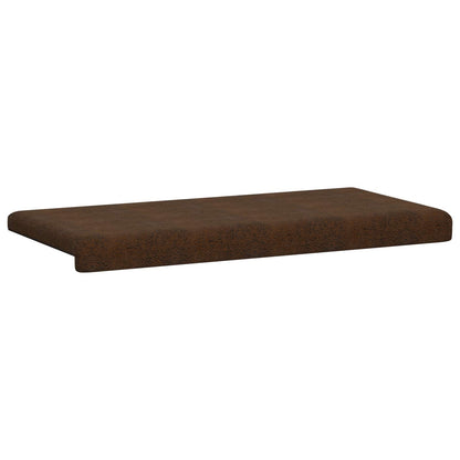 Bench Cushion Faux Suede Fabric Brown Depth 35 cm