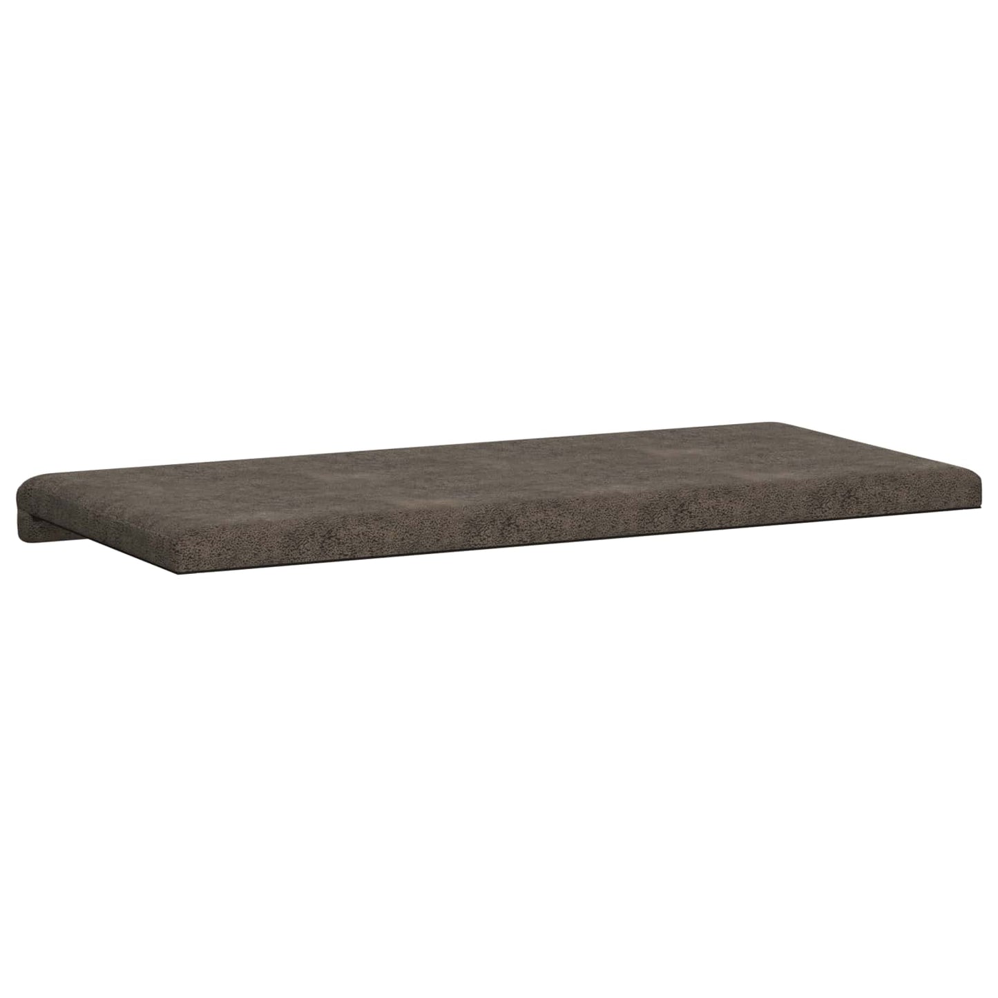Bench Cushion Faux Suede Fabric Dark Grey Depth 35 cm