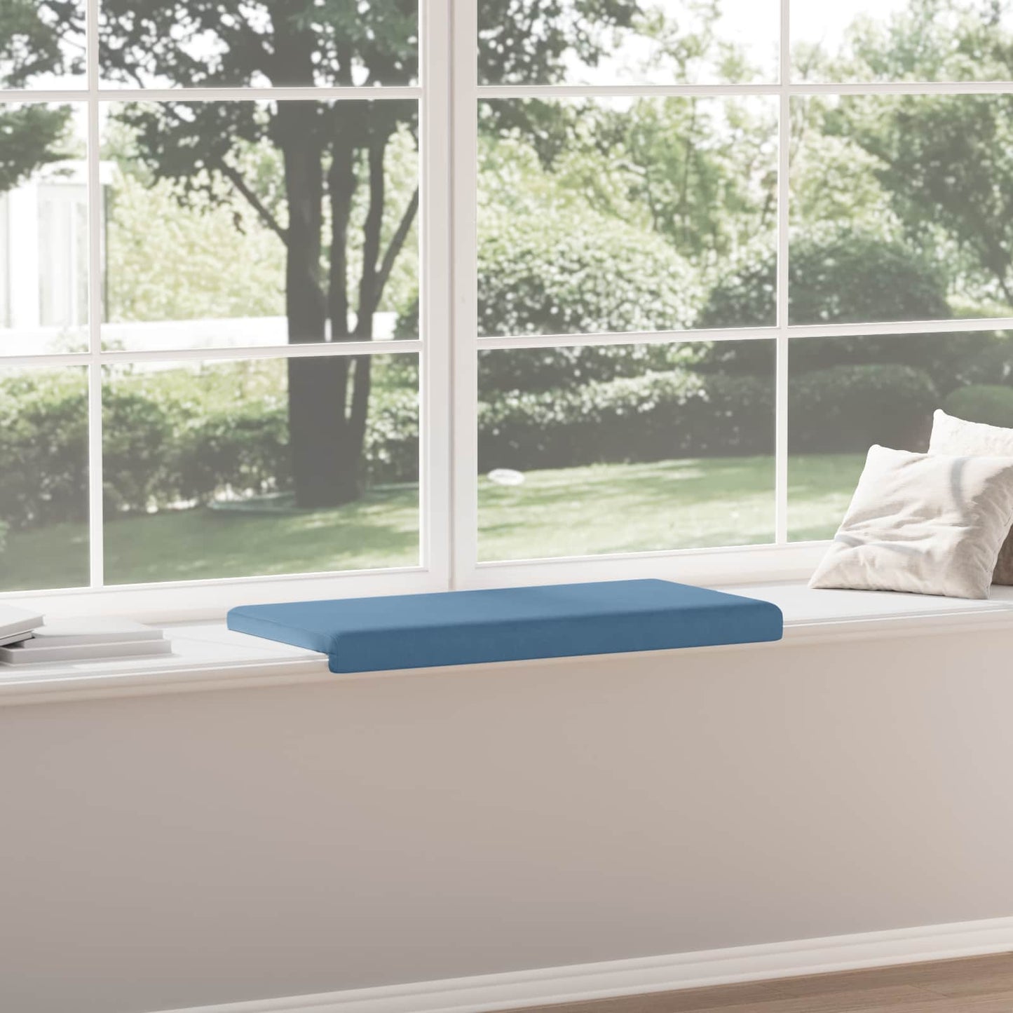 Bench Cushion Corduroy Blue Depth 35 cm