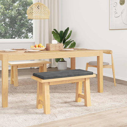 Bench Cushion Plush Corduroy Light Grey Depth 35 cm