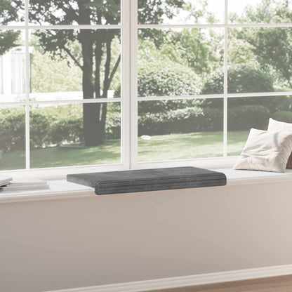 Bench Cushion Plush Corduroy Light Grey Depth 35 cm