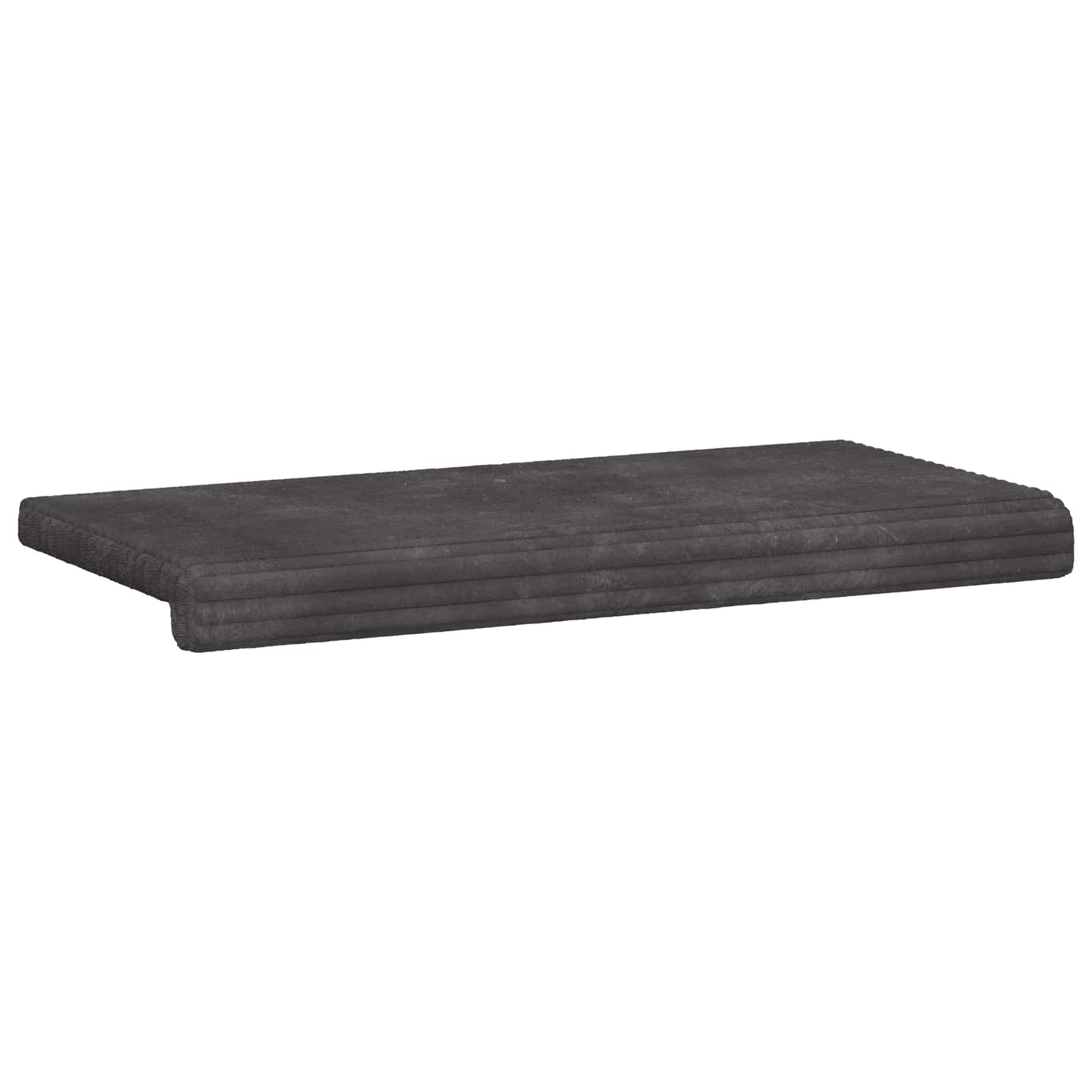 Bench Cushion Plush Corduroy Dark Grey Depth 35 cm