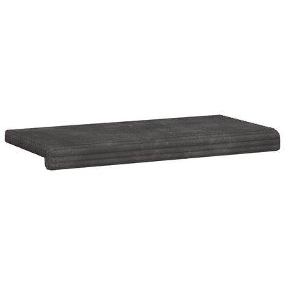 Bench Cushion Plush Corduroy Dark Grey Depth 35 cm
