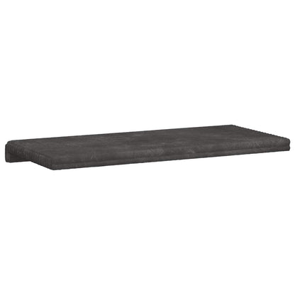Bench Cushion Plush Corduroy Dark Grey Depth 35 cm