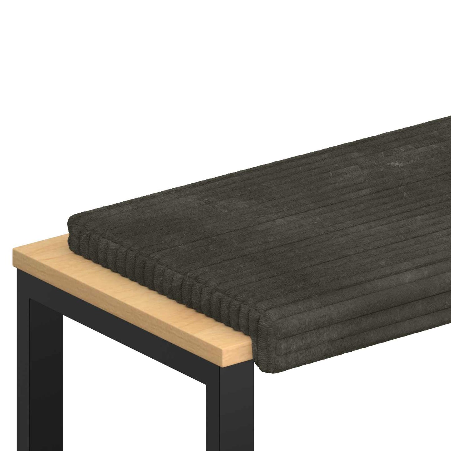 Bench Cushion Plush Corduroy Anthracite Depth 35 cm