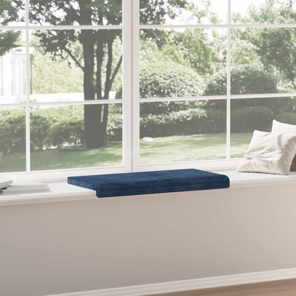 Bench Cushion Plush Corduroy Navy Blue Depth 35 cm