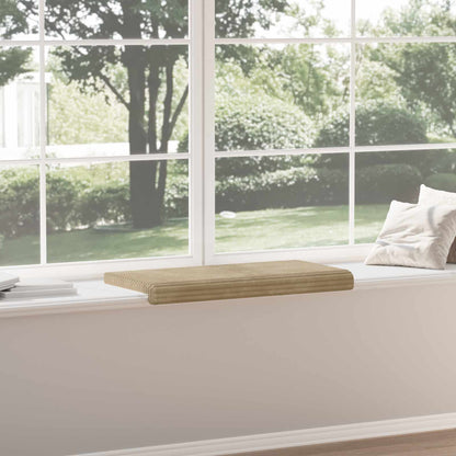 Bench Cushion Plush Corduroy Taupe Depth 35 cm