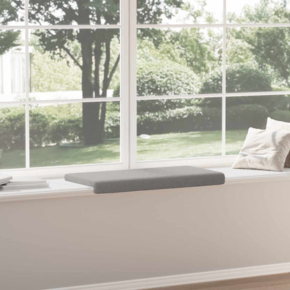 Bench Cushion Sherpa Fabric Light Grey Depth 35 cm