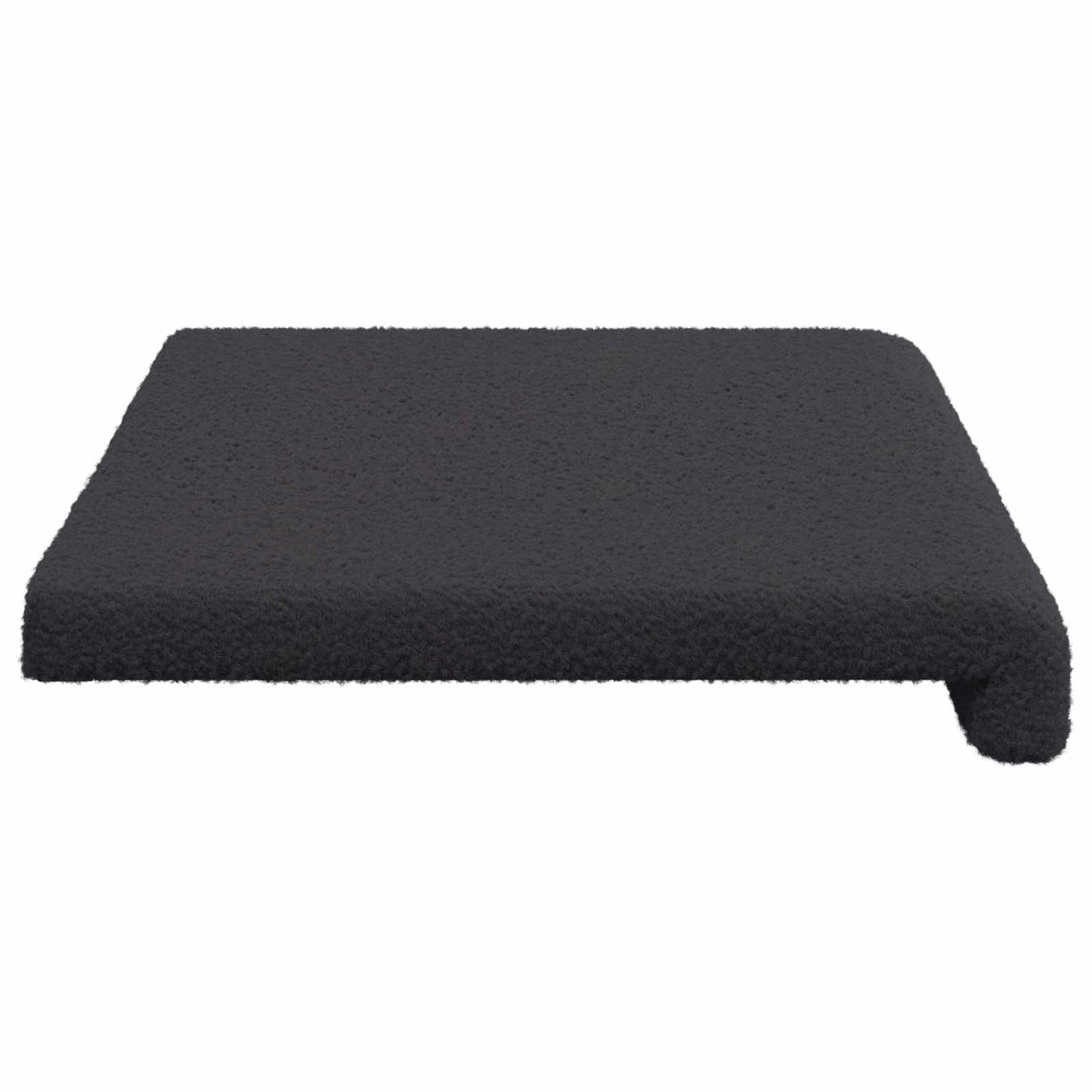 Bench Cushion Sherpa Fabric Dark Grey Depth 35 cm