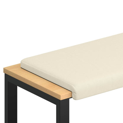 Bench Cushion Textured Velvet Cream Depth 35 cm