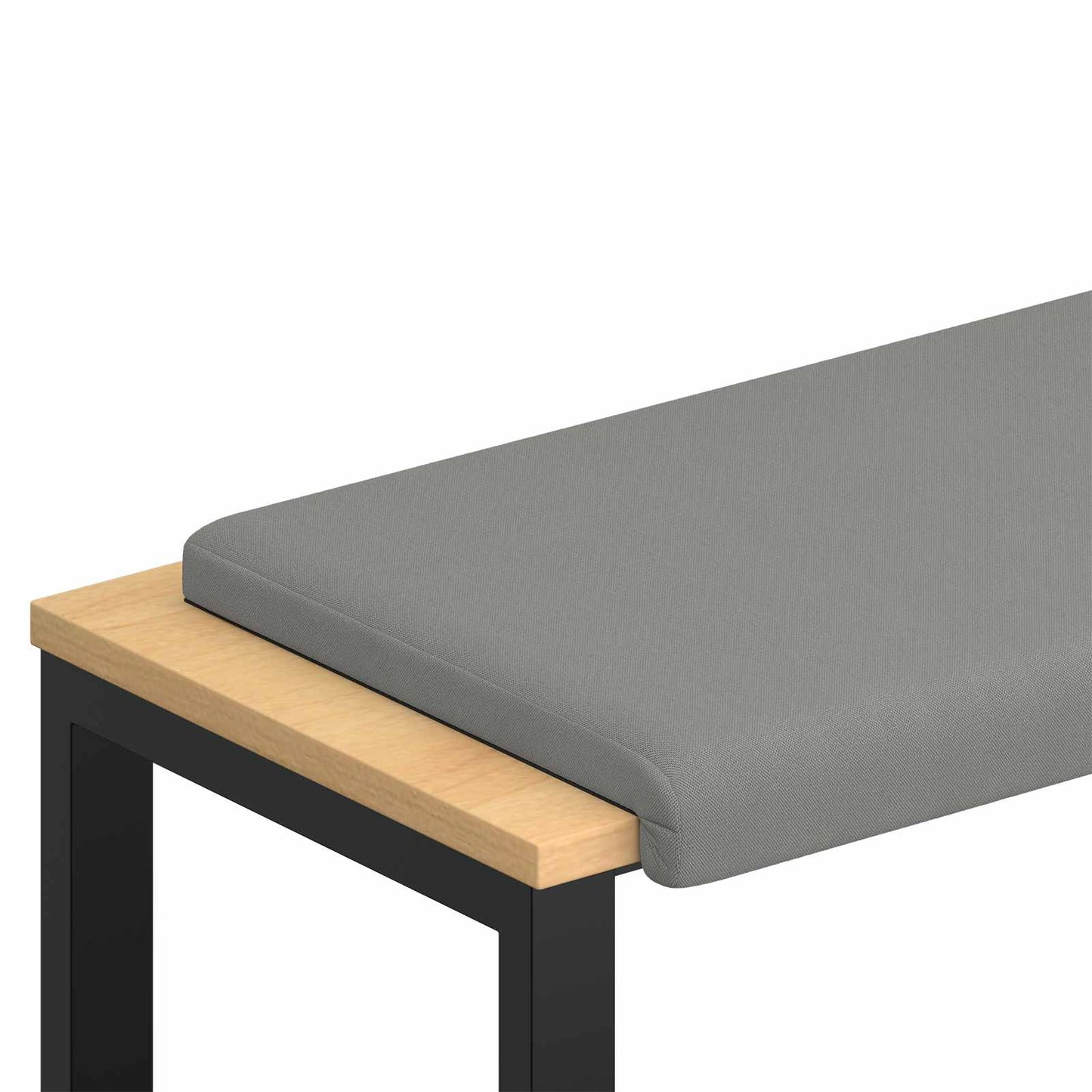 Bench Cushion Textured Velvet Dark Grey Depth 35 cm