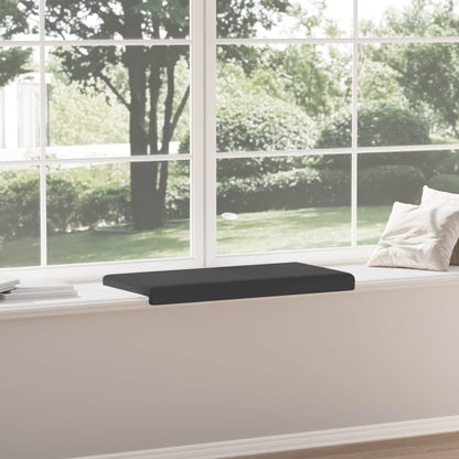 Bench Cushion Textured Velvet Black Depth 35 cm