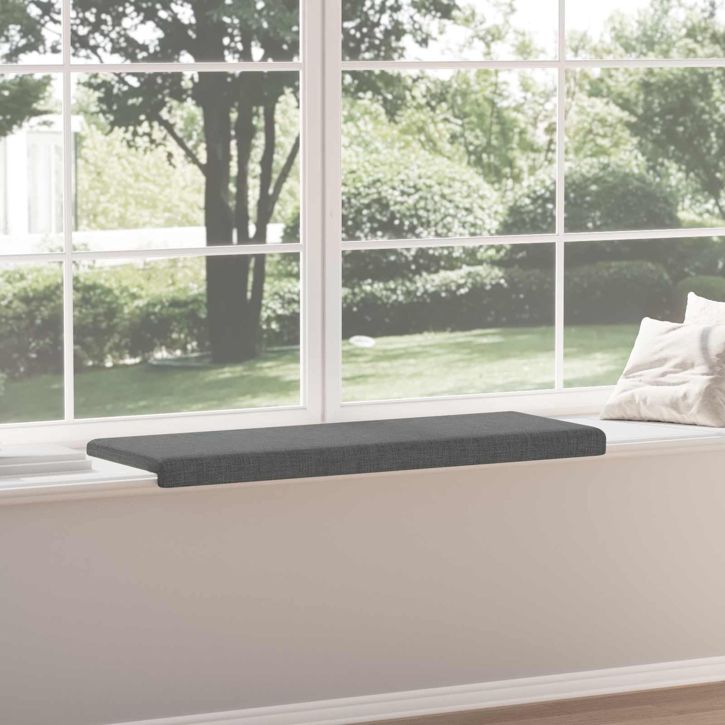 Bench Cushion Fabric Dark Grey Depth 35 cm