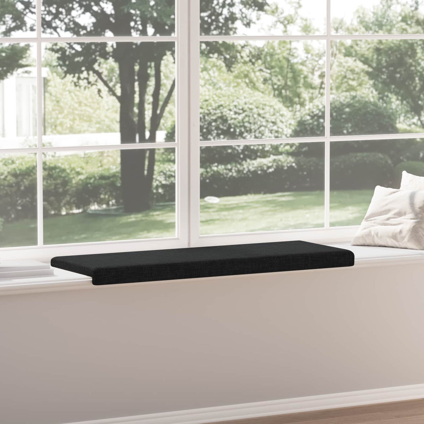 Bench Cushion Fabric Black Depth 35 cm