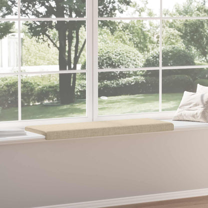 Bench Cushion Fabric Cream Depth 35 cm