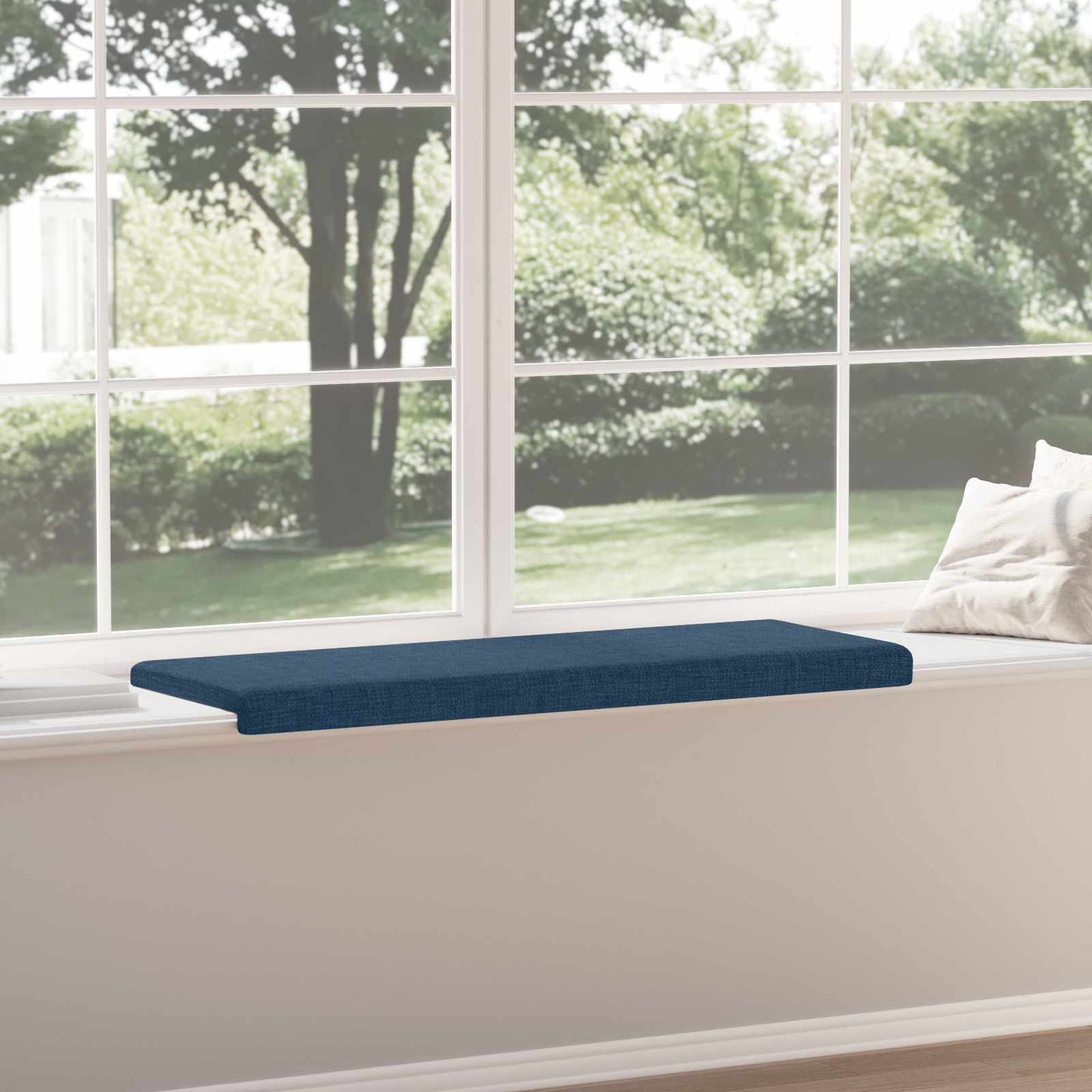 Bench Cushion Fabric Blue Depth 35 cm
