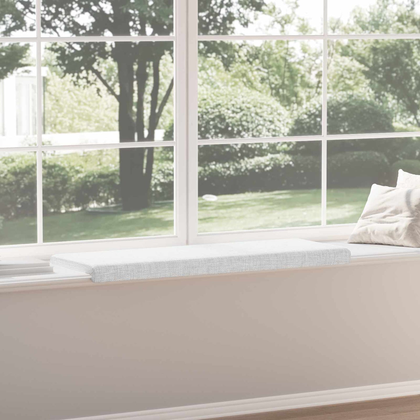 Bench Cushion Fabric White Depth 35 cm