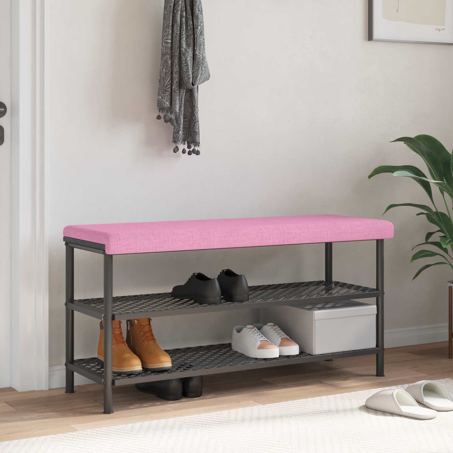 Bench Cushion Fabric Pink Depth 35 cm