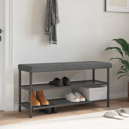 Bench Cushion Velvet Dark Grey Depth 35 cm