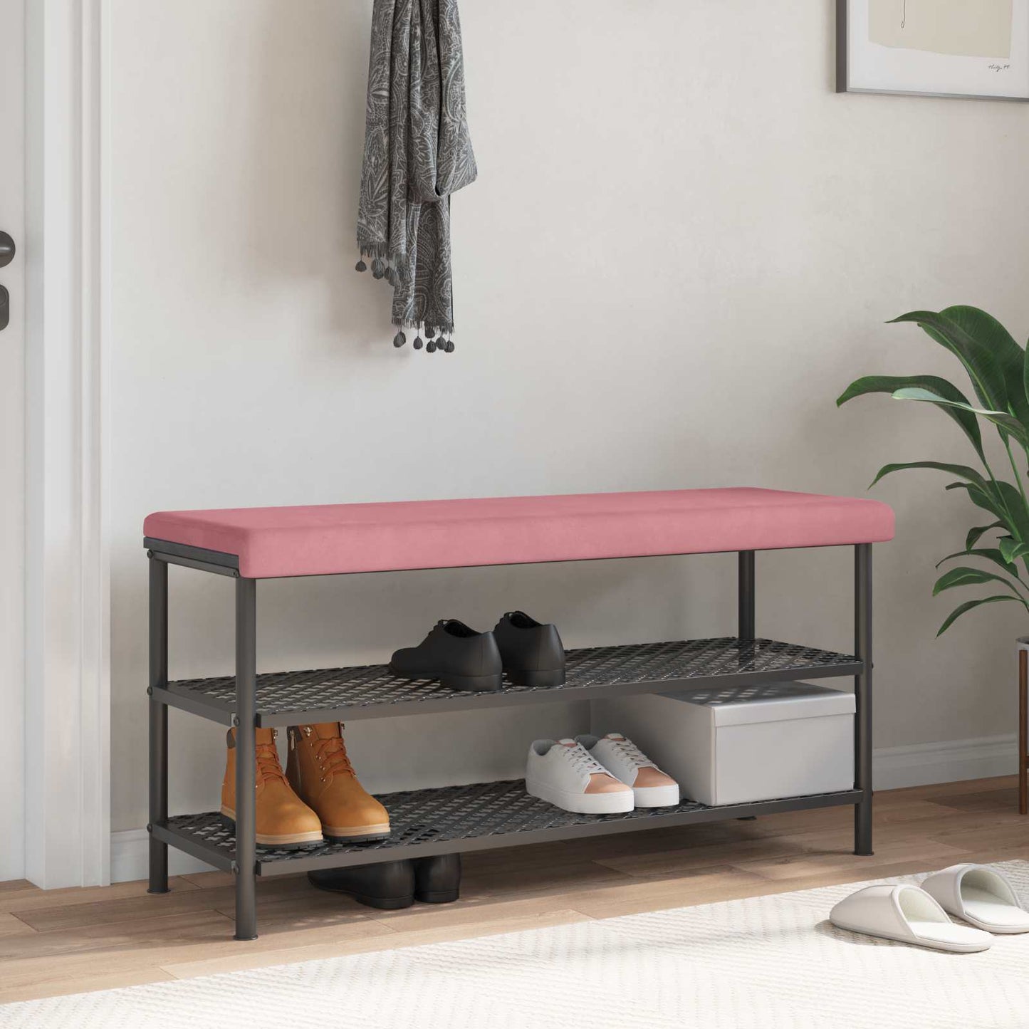 Bench Cushion Velvet Pink Depth 35 cm
