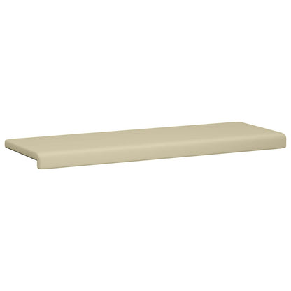 Bench Cushion Faux Leather Cream Depth 35 cm
