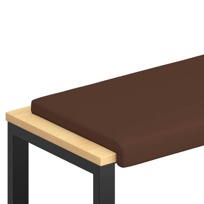 Bench Cushion Faux Leather Brown Depth 35 cm