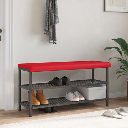 Bench Cushion Faux Leather Red Depth 35 cm