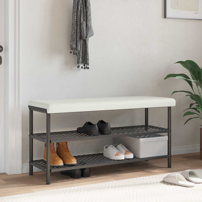 Bench Cushion Faux Leather White Depth 35 cm