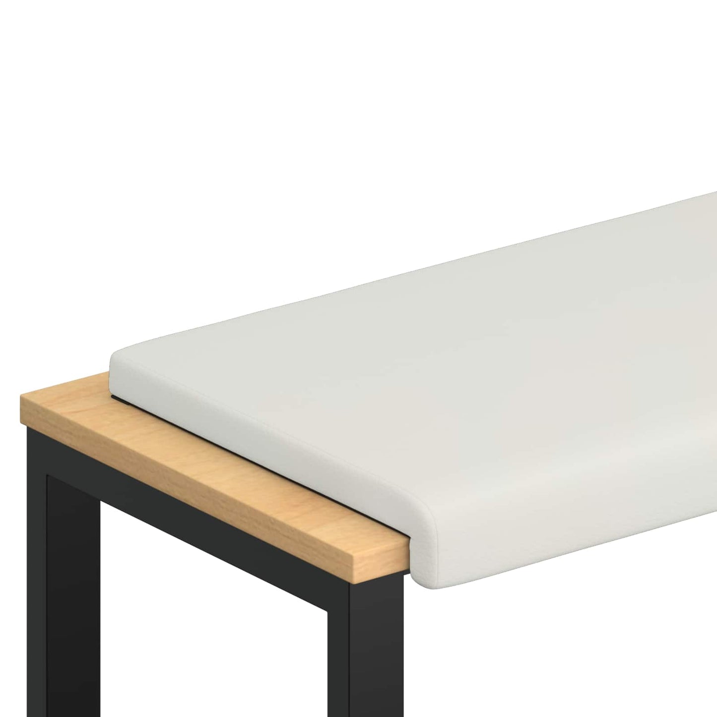 Bench Cushion Faux Leather White Depth 35 cm