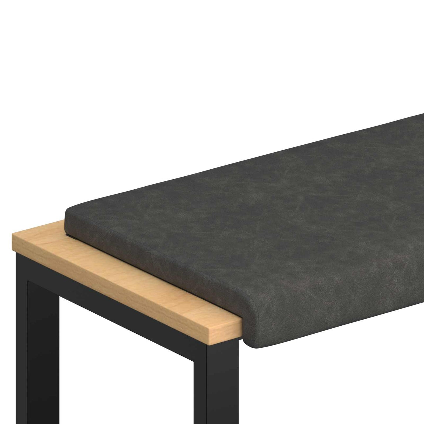 Bench Cushion Faux Leather Black Depth 35 cm