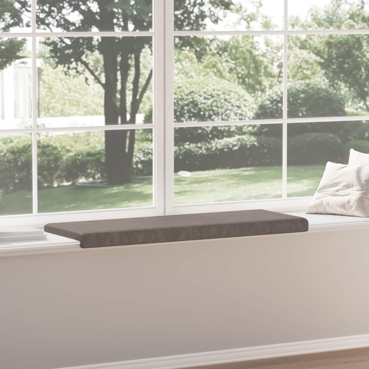 Bench Cushion Faux Leather Grey Depth 35 cm