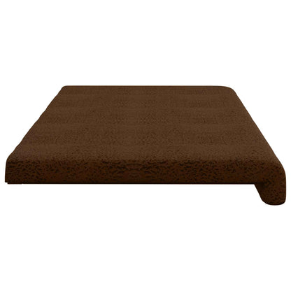 Bench Cushion Faux Suede Fabric Brown Depth 35 cm