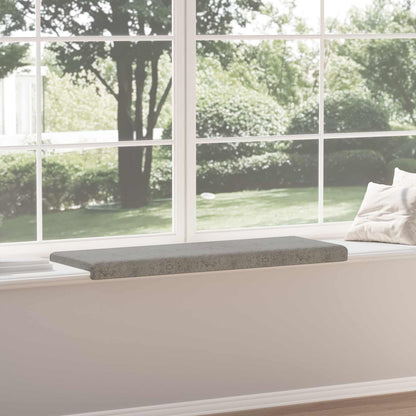 Bench Cushion Faux Suede Fabric Light Grey Depth 35 cm