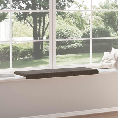 Bench Cushion Faux Suede Fabric Dark Grey Depth 35 cm