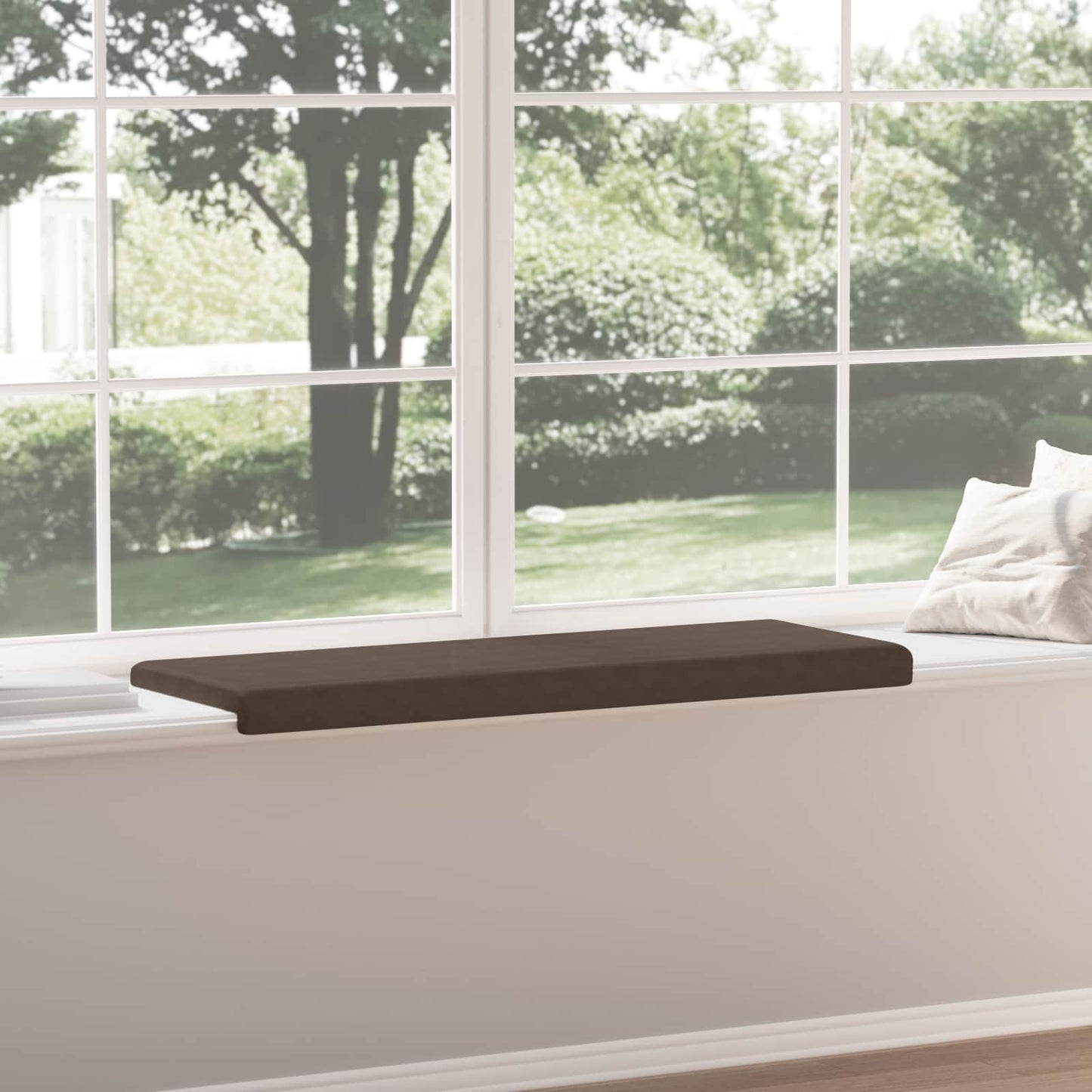 Bench Cushion Microfiber Brown Depth 35 cm